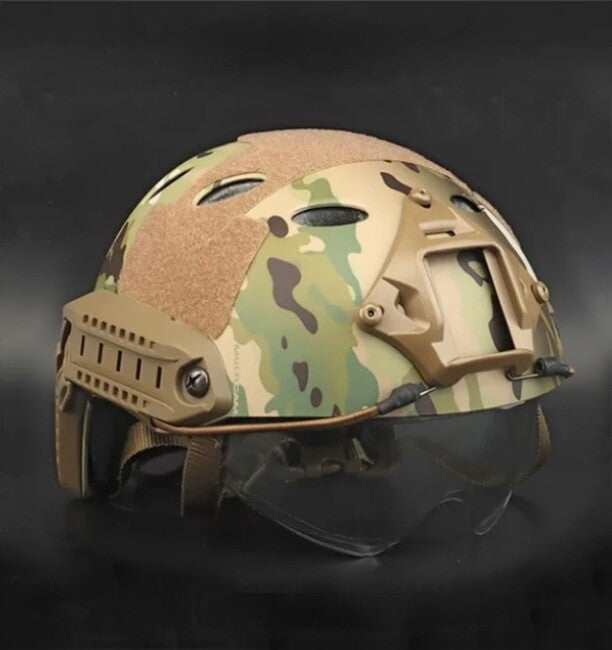DRAGOWA Tactical Taktická helma Fast PJ s okuliarmi Bolt, CP (bez certifikácie)