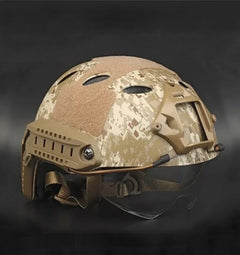 DRAGOWA Tactical Fast PJ taktischer Helm mit Brille Bolt, Digital Desert (ohne Zertifizierung)