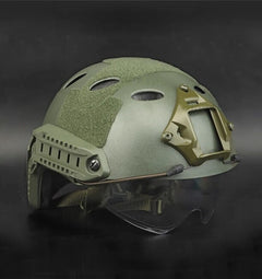 DRAGOWA Tactical Fast PJ taktischer Helm mit Brille Bolt, oliv (ohne Zertifizierung)