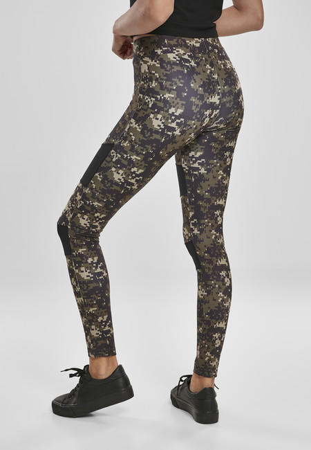 Urban Classics dámske legíny Tech Mesh, wood digital camo