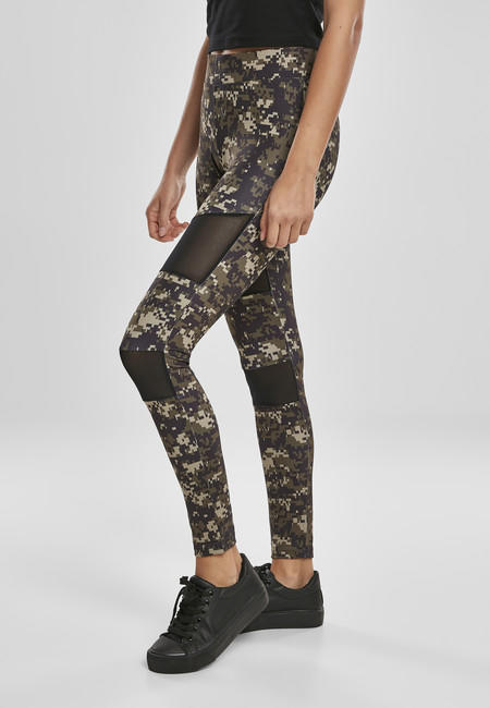 Urban Classics dámske legíny Tech Mesh, wood digital camo