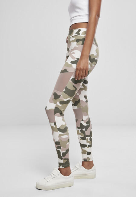 Urban Classics Tech Mesh Damen-Leggings, duskrose camo