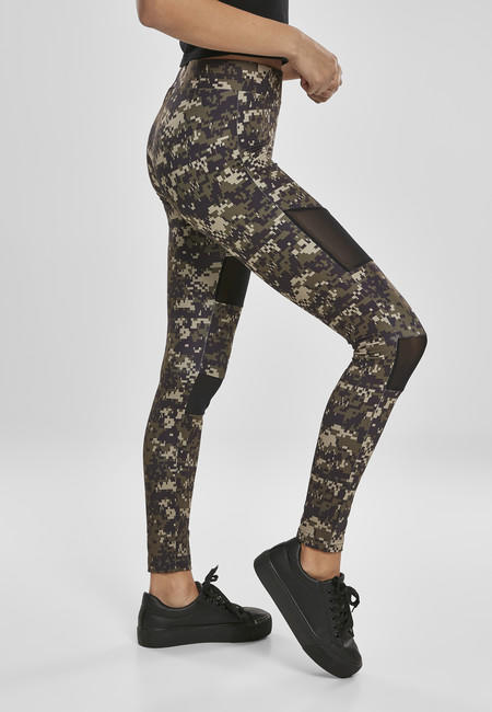 Urban Classics dámske legíny Tech Mesh, wood digital camo