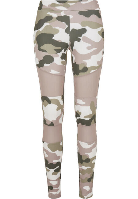 Urban Classics Tech Mesh Damen-Leggings, duskrose camo