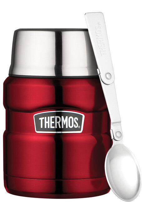 Thermos King Lebensmittelbehälter mit Löffel 0,47 l rot