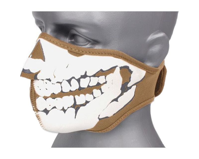 TM Neoprenmaske 3D Totenkopf - Kojote braun