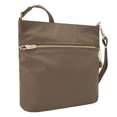 Travelon Tailored Slim Umhängetasche Anti-Diebstahl braune tasche