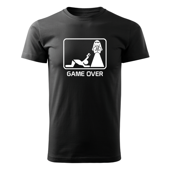 DRAGOWA Kurzarmshirt Game Over, schwarz 160 g/m2