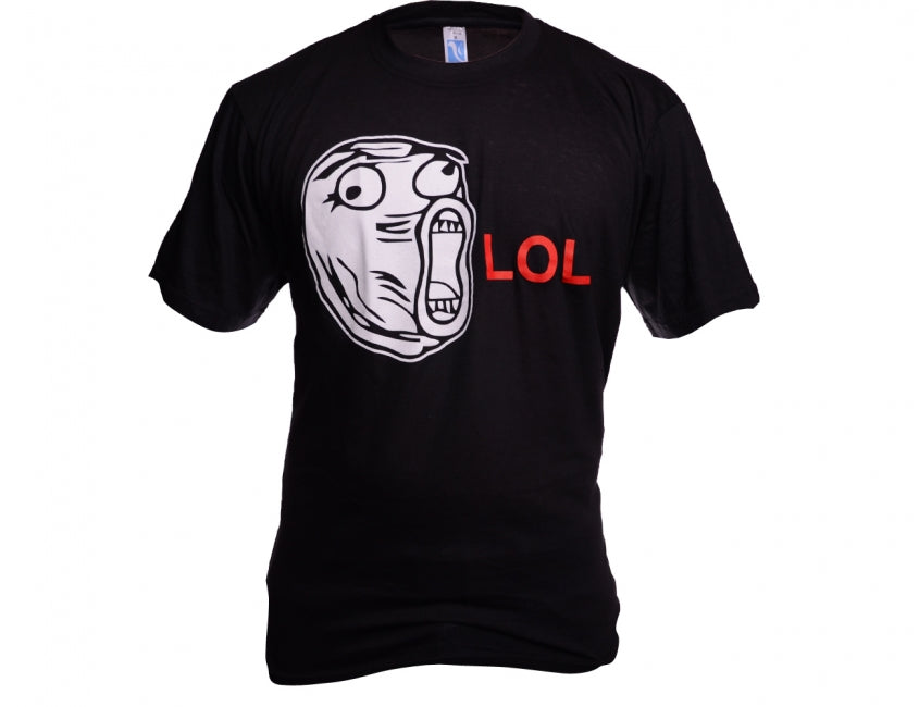 O&T T-Shirt Funny Vtipne meme face lol, schwarz