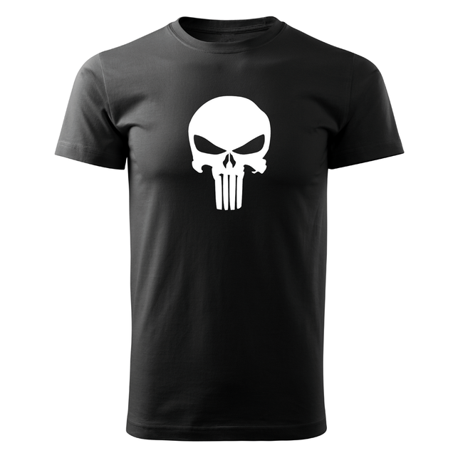 DRAGOWA Kurz-T-shirt Punisher, schwarz 160g/m2
