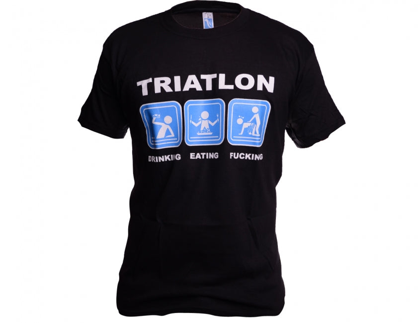 O&T T-Shirt Funny vtipne triatlon, schwarz