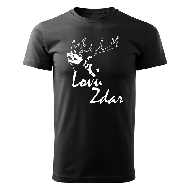 DRAGOWA Kurzarmshirt Lovu Zdar, schwarz 160 g/m2