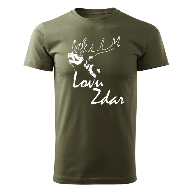 DRAGOWA Kurzarmshirt Lovu Zdar, oliv 160 g/m2