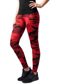 Urban Classics women's leggings, Red camo