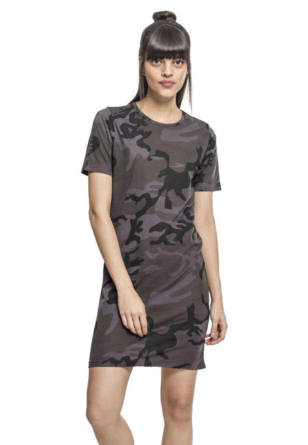 Urban Classics dámske maskáčové šaty, dark camo