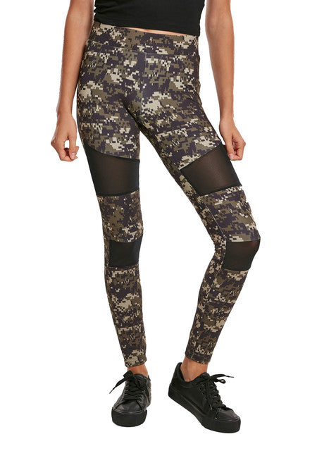 Urban Classics dámske legíny Tech Mesh, wood digital camo