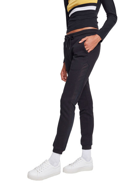 Urban Classics dámske tepláky Tech Mesh Side Stripe, čierne