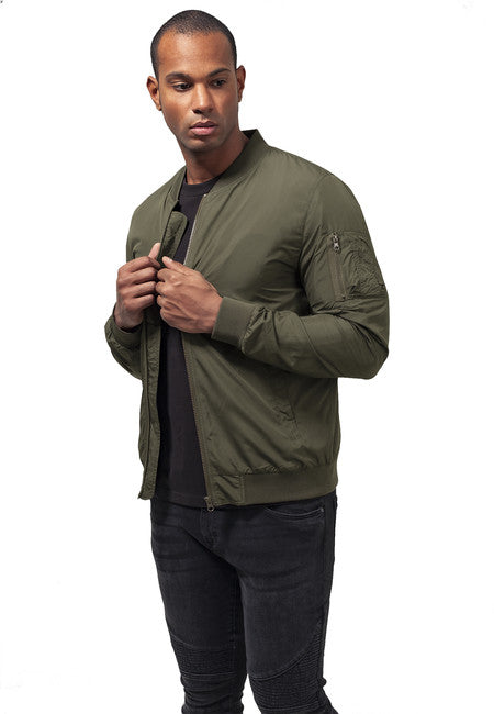 Urban Classics bunda Light Bomber, olivová