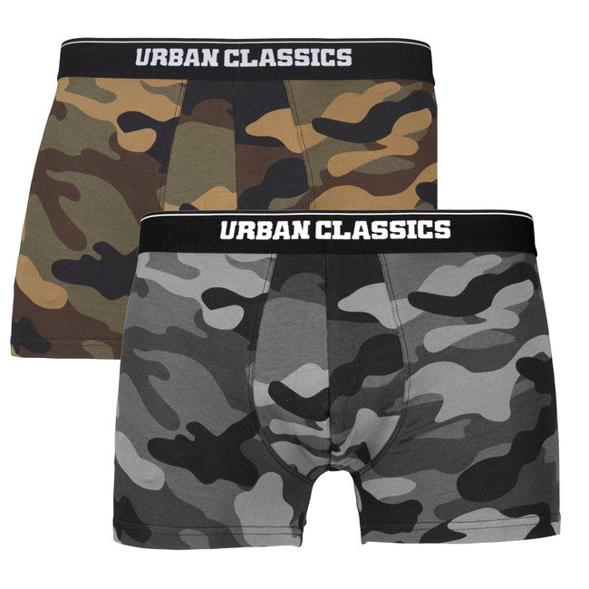Urban Classics boxerky 2-pack Woodcamo + darkcamo