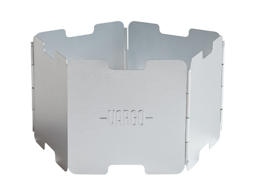 Vargo Aluminium Windschutz mit Topfhalter für Alkoholkocher silber