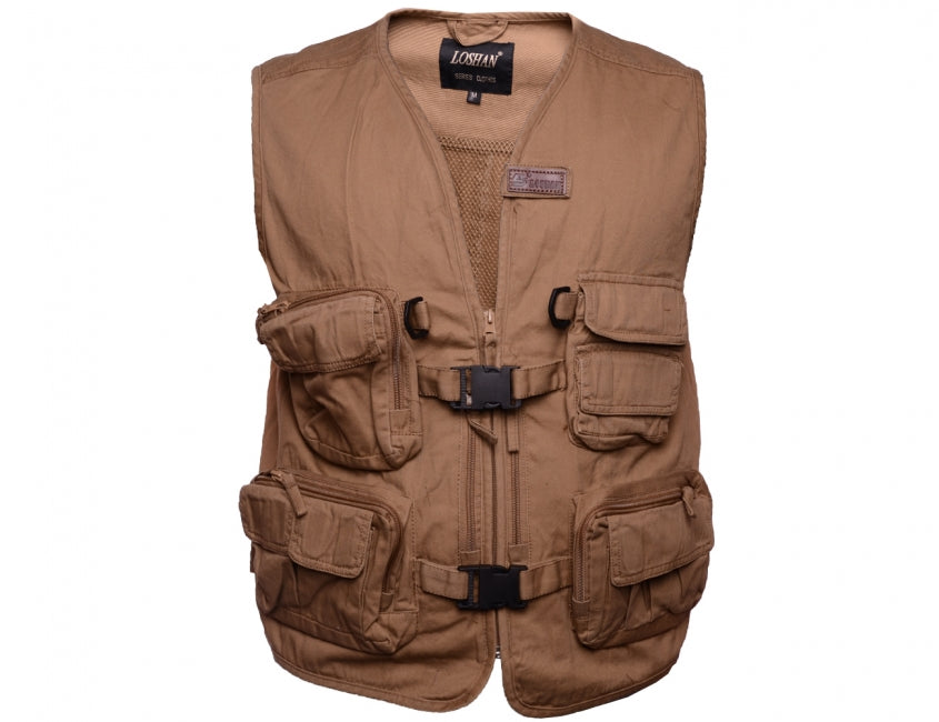 Loshan Weste Fisher khaki