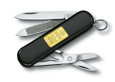 Victorinox Classic Gold Ingot multifunkčný nôž 58 mm, čierna, zlatá tehlička, 7 funkcií