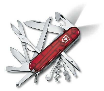 Victorinox Huntsman Lite multifunkčný nôž 91mm, LED, transparentná červená, 21 funkcií
