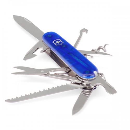 Victorinox Huntsman taschenmesser transparent 91mm blau