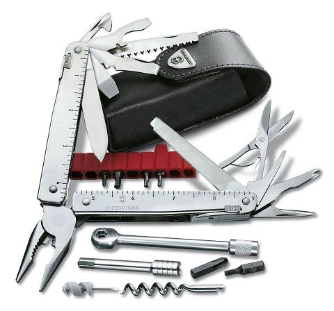 Victorinox Multifunkčné náradie v koženom puzdre SwissTool X Plus RATCHET