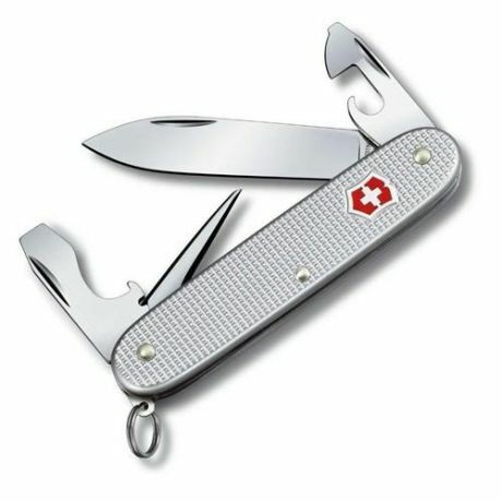 Victorinox Pioneer Alox multifunkčný nôž 93 mm, strieborná, vrúbkovaná rukoväť, 8 funkcií