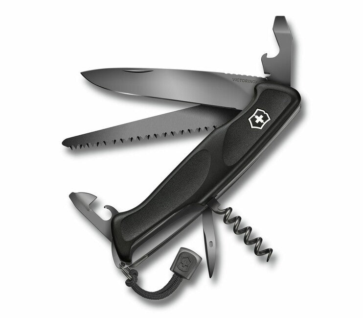 Victorinox RangerGrip 55 Onyx Black multifunkčný nôž, čierny monochromatický, 12funkcií