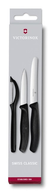 Victorinox set 2 nožov a škrabky, čierny
