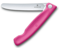 Victorinox Swiss Classic Klappmesser für Obst und Gemüse gezahnte Klinge, rosa
