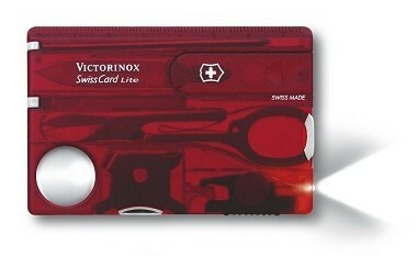 Victorinox SwissCard Lite Ruby vreckový nôž, transparentná červená, 13 funkcií