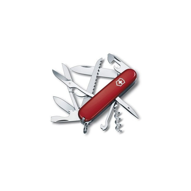 Victorinox vreckový nôž Huntsman 91mm, transparentný Celidor červený