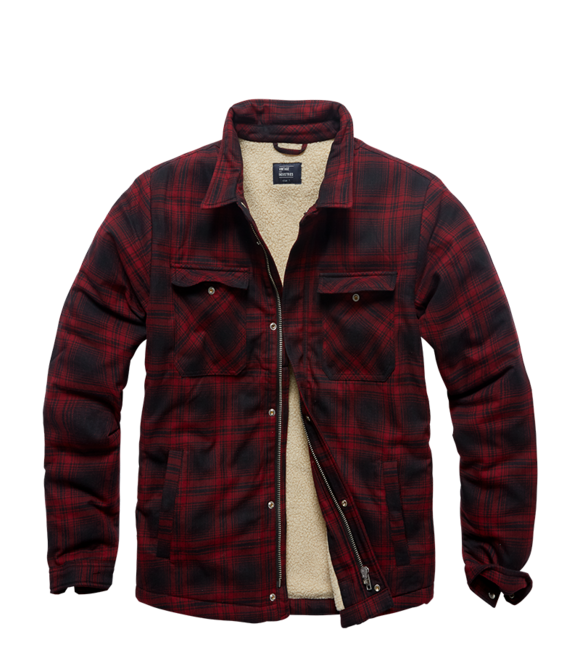 Vintage Industries Class Sherpa-Jacke, rot kariert