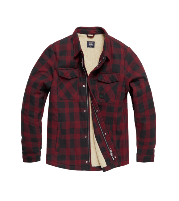 Vintage Industries Craft Heavyweight Sherpa Jacke, rot kariert