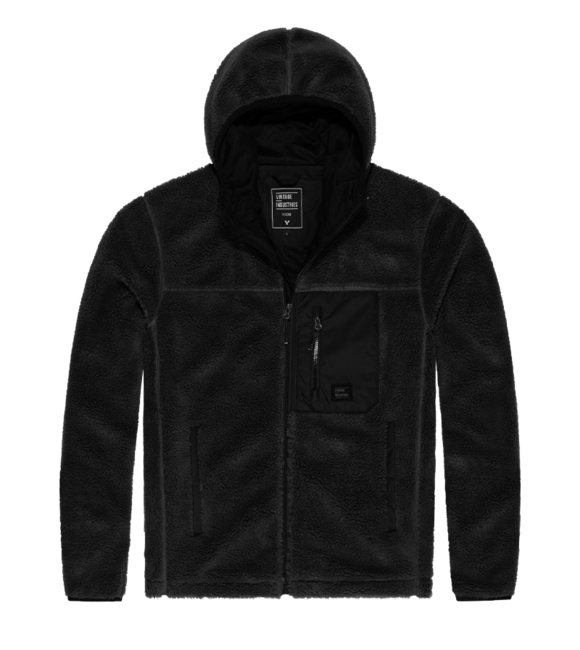 Vintage Industries Dustin gefütterter sherpa-fleece-kapuzenpullover, schwarz