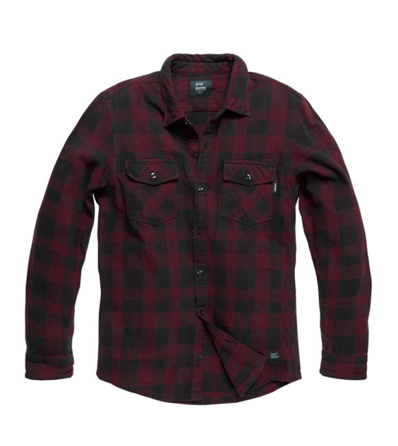 Vintage Industries Globe Hemd aus schwerem Flanell, burgunderrot kariert
