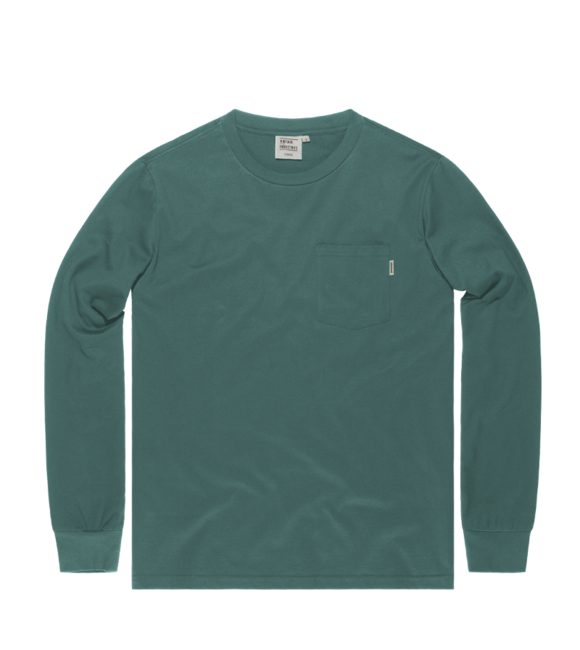 Vintage Industries Grant Langarm-T-shirt tasche ozeanblau