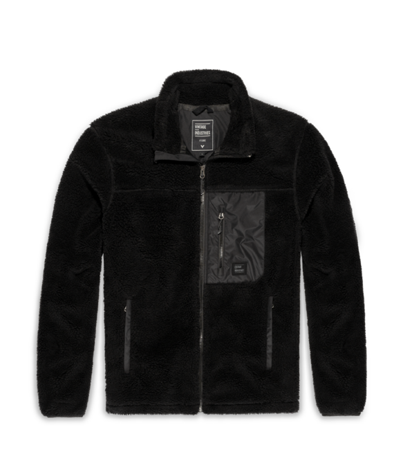 Vintage Industries Kodi gefütterter Sherpa-Fleece-Kapuzenpullover, schwarz