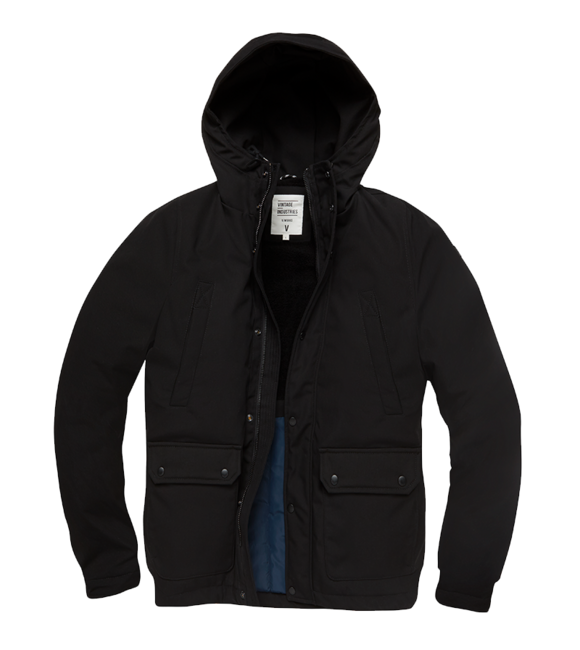 Vintage Industries Ledger herren Parka Jacke, schwarz