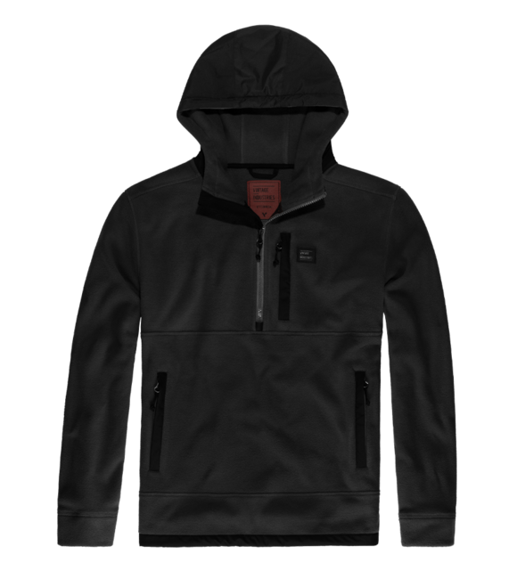 Vintage Industries Vinson Hohlfaser-Fleece-Kapuzenjacke, schwarz