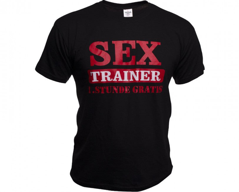 O&T T-Shirt Funny Vtipne sex trainer, schwarz