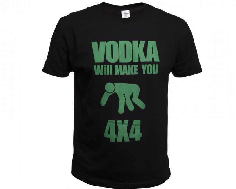 O&T T-Shirt Funny vtipne vodka schwarz