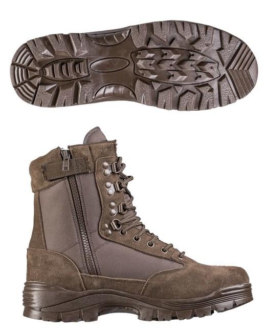 Mil-Tec Einsatzstiefel mit Reißverschluss, braun