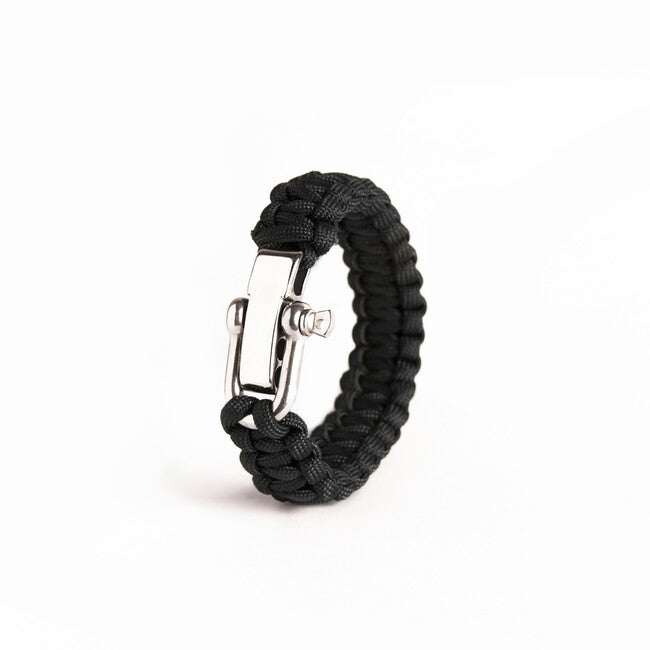 WARAGOD Bazin armband mit verstellbarer metallschließe, schwarz