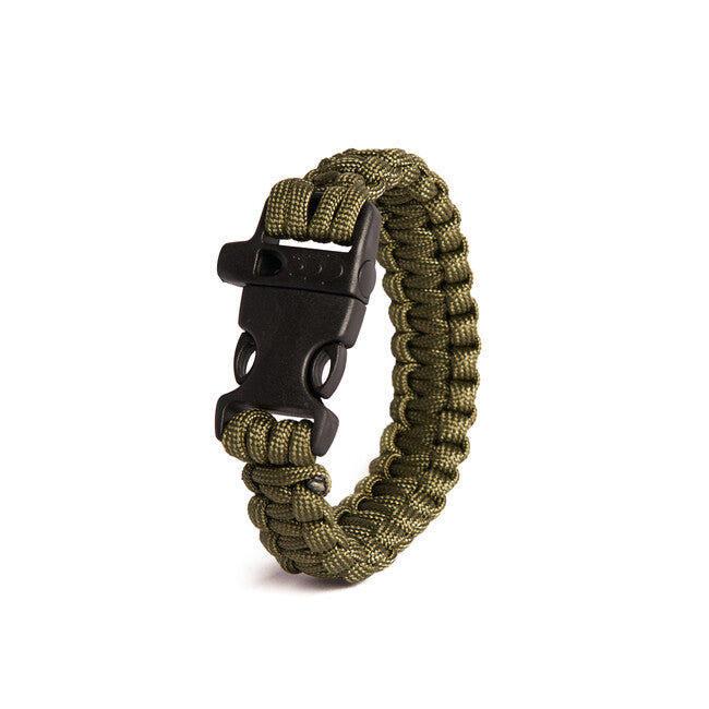 WARAGOD Bazin Armband mit einem Kunststoffclip und Pfeife, grün