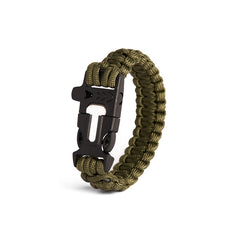 WARAGOD Bauin Paracord - Armband mit Pfeife und Feuerstahl, grün