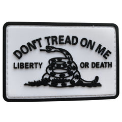 WARAGOD Don´t Tread on me PVC Applikatiov, weiss
